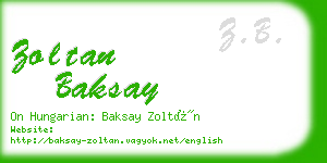 zoltan baksay business card